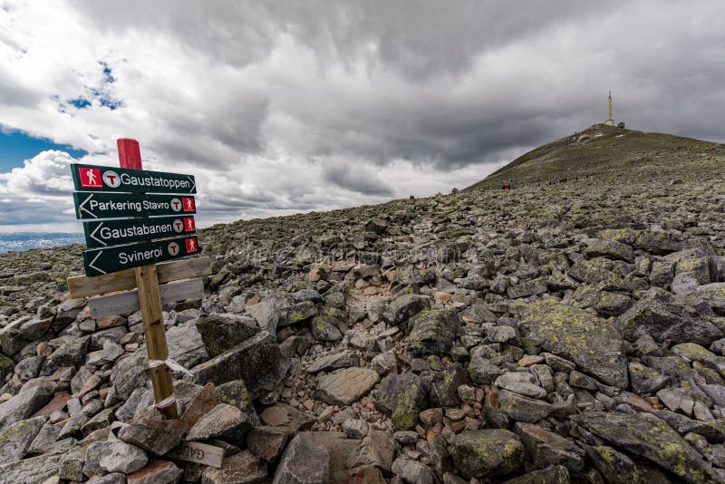 Christian cross on the way to the top of Gaustatoppen