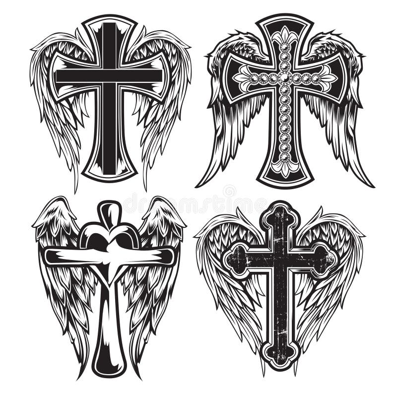 set of black and white crosses tattoo Stock Vector Image & Art - Alamy