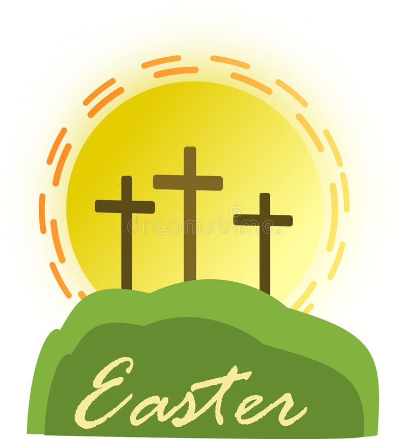 Easter Crosses On Hill Background Stock Vector Illustration of