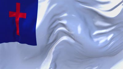 347. Christian Flag Waving in Wind Continuous Seamless Loop Background.  Stock Footage - Video of national, background: 125312582