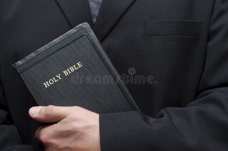 Christian Holding Holy Bible Good Book Religion