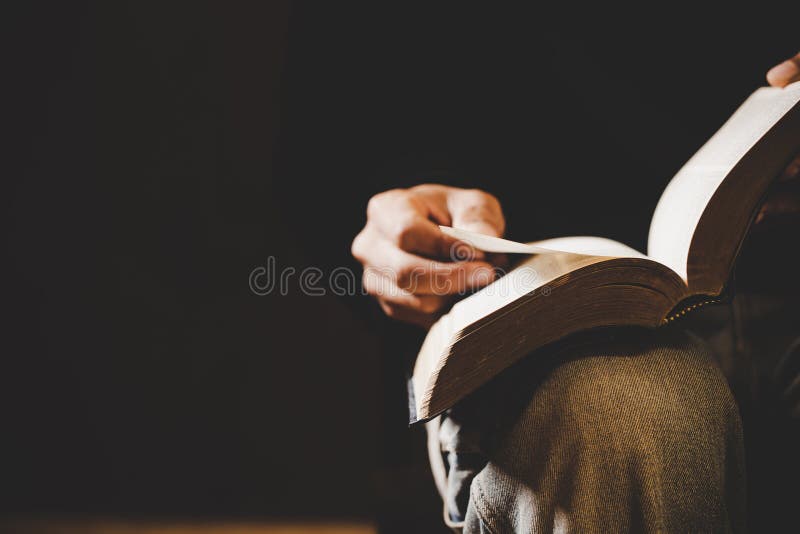 A christian man reading the bible