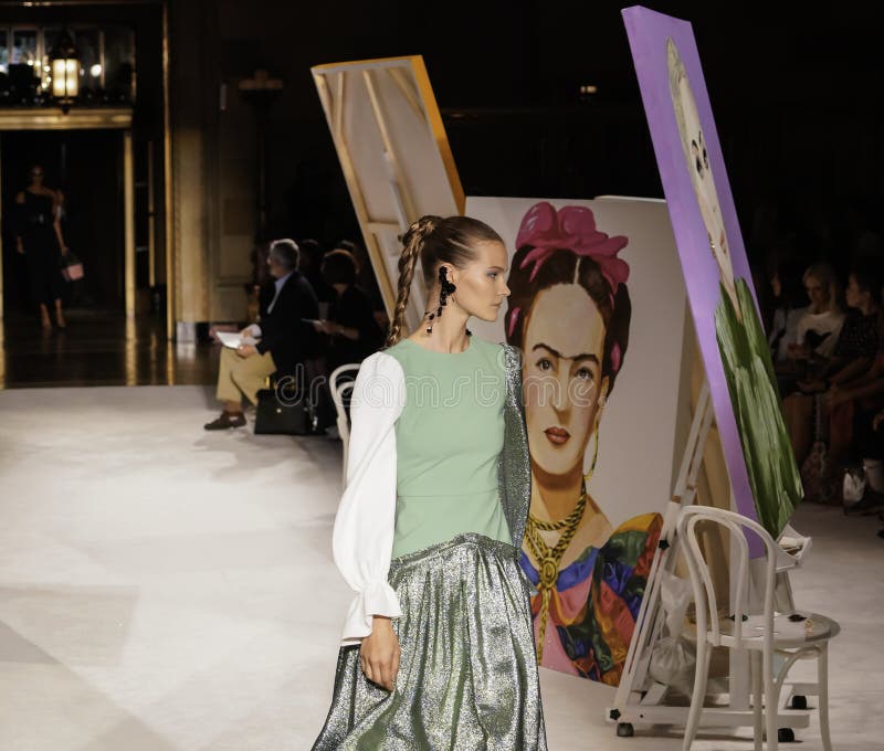 Christian Siriano SS20 Runway show Spring Summer collection 2020 royalty free stock photos Christian Siriano SS20 Runway show Spring Summer collection 2020 royalty free stock photos