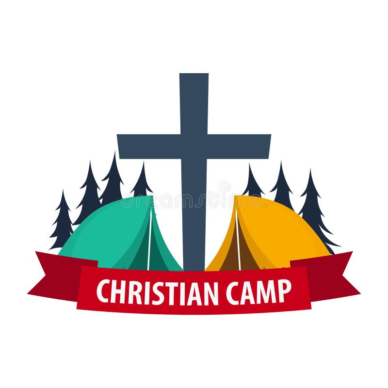 Download Logo Christian Summer Camp. Evening Camping. Cross. Vector ...