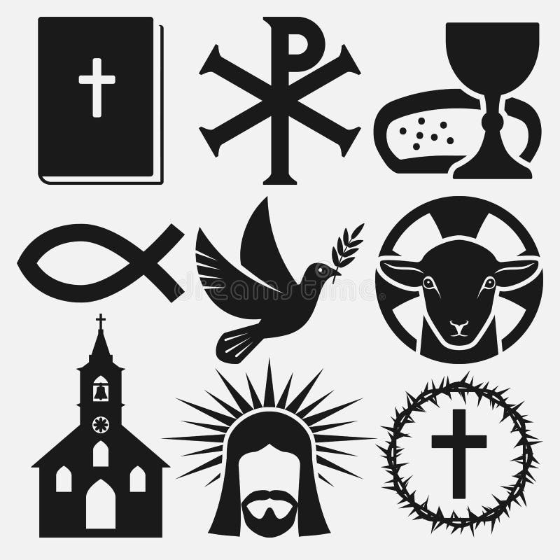 Christian symbols icons set royalty free illustration Christian symbols icons set royalty free illustration