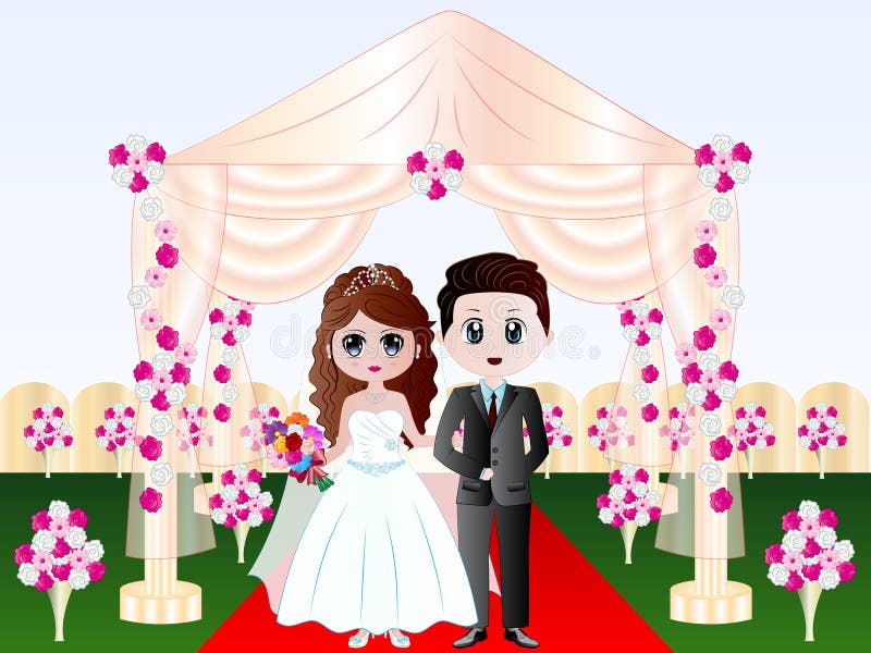 Christian Wedding Illustration Stock Illustration - Illustration of marriage,  cartoon: 79772126