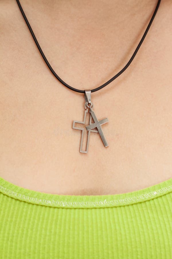 Christian woman with cross necklace