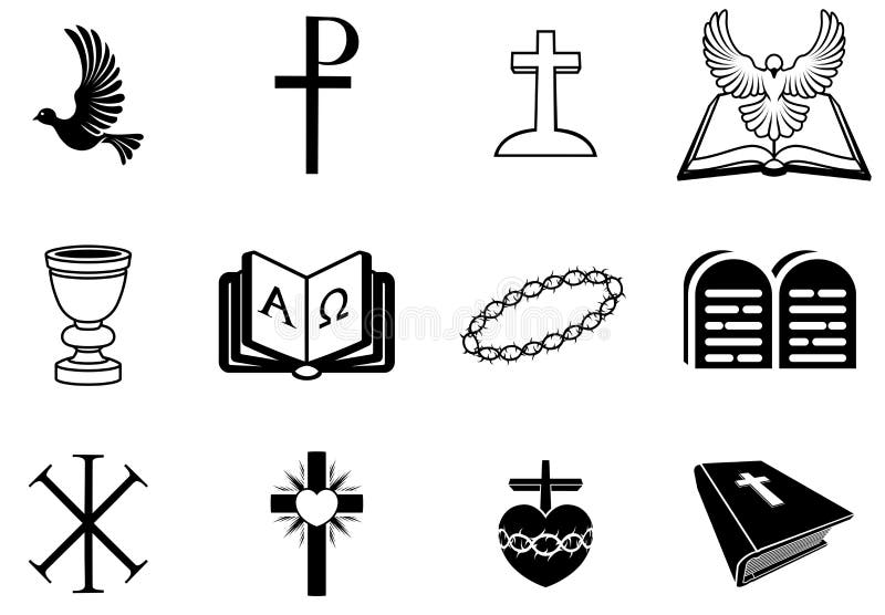 Christliche Religiose Zeichen Und Symbole Vektor Abbildung Illustration Von Bibel Katholisch