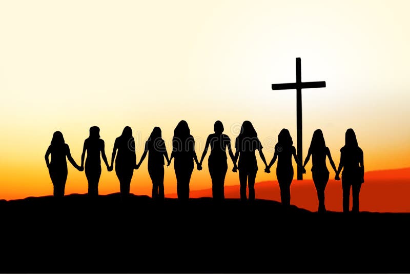 Christliches Frauenfreundschaftsschattenbild