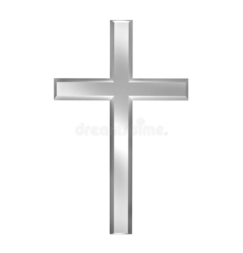 Christliches Kreuz getrennt auf weißem Hintergrund