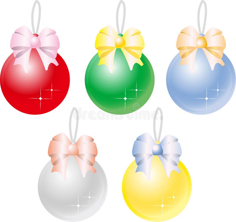Retro Christmas Ornaments stock illustration. Illustration of yuletide ...