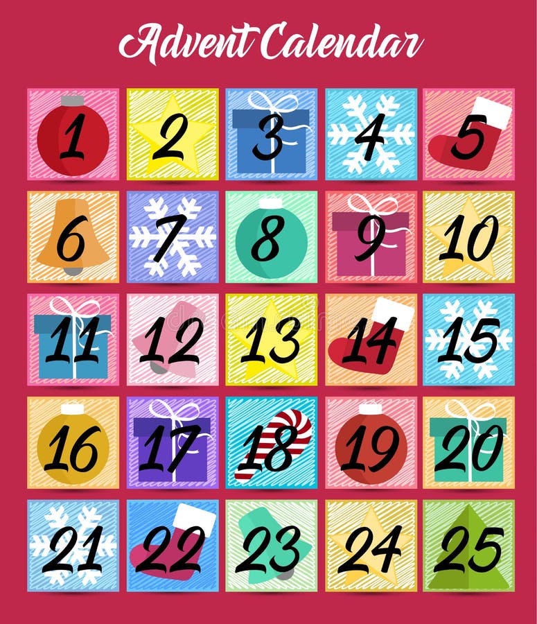 Christmas advent calendar stock vector. Illustration of calendar