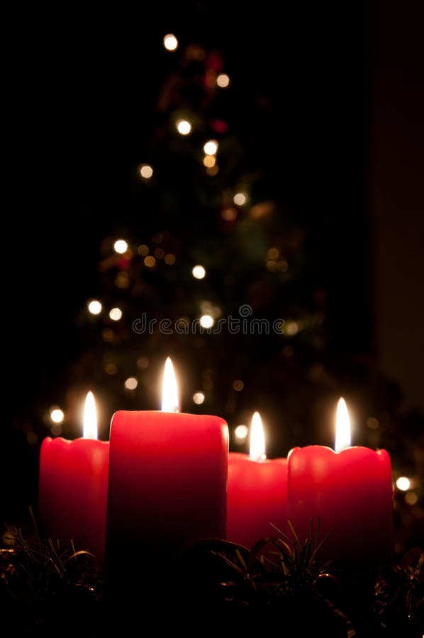 Christmas advent wreath with burning candles royalty free stock image