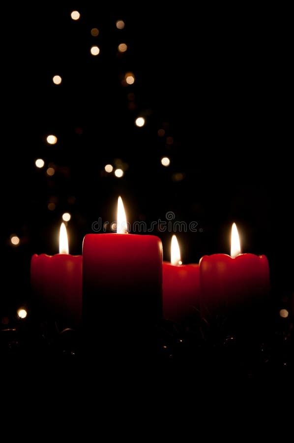 Christmas advent wreath with burning candles royalty free stock photos