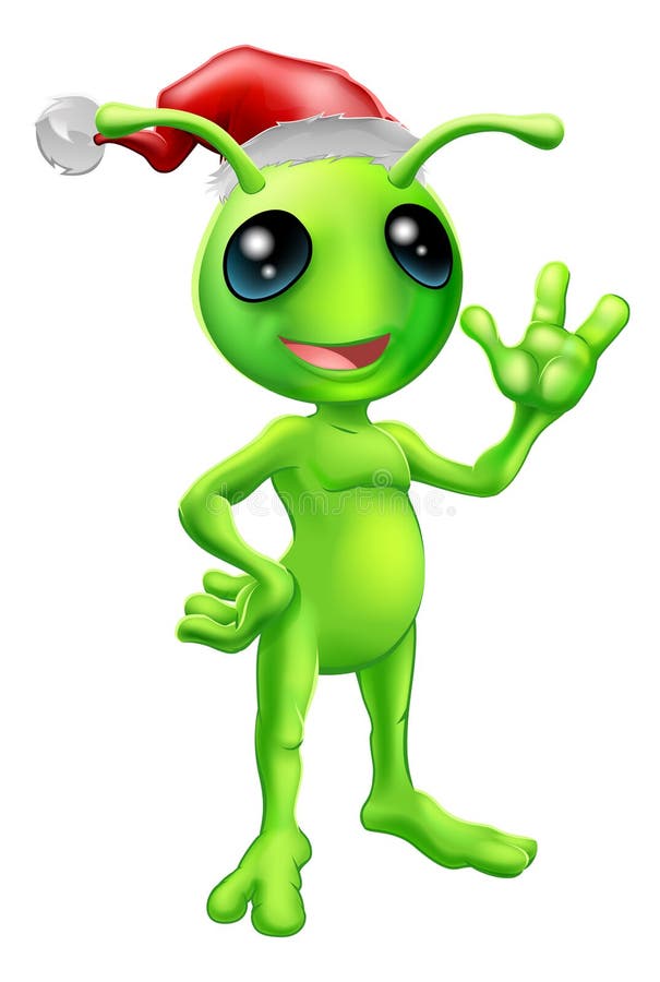 Alien christmas greetings. stock illustration. Illustration of