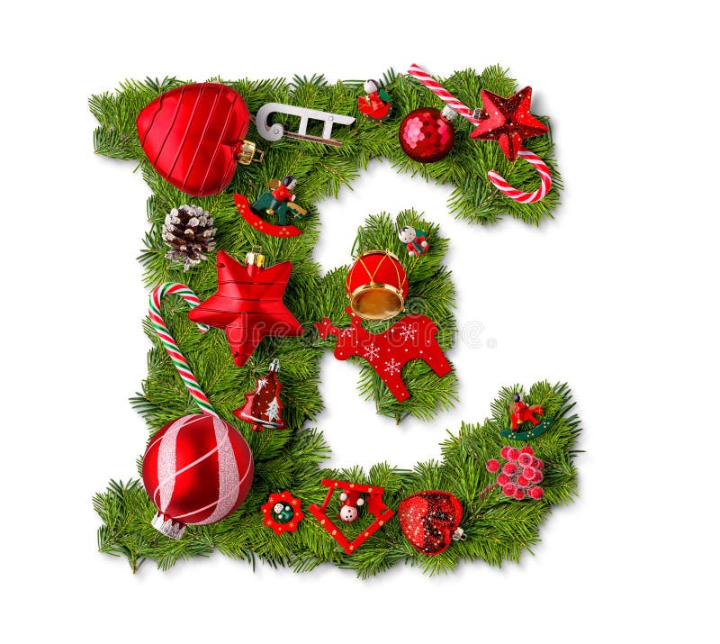 Christmas alphabet letter E royalty free stock images