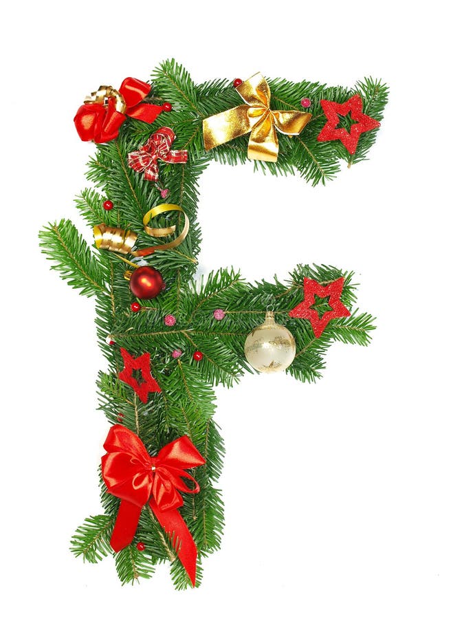 Christmas Alphabet Letter F stock photos