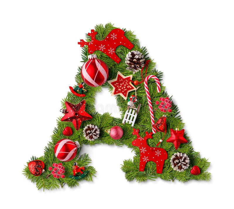 Christmas alphabet letter A royalty free stock images