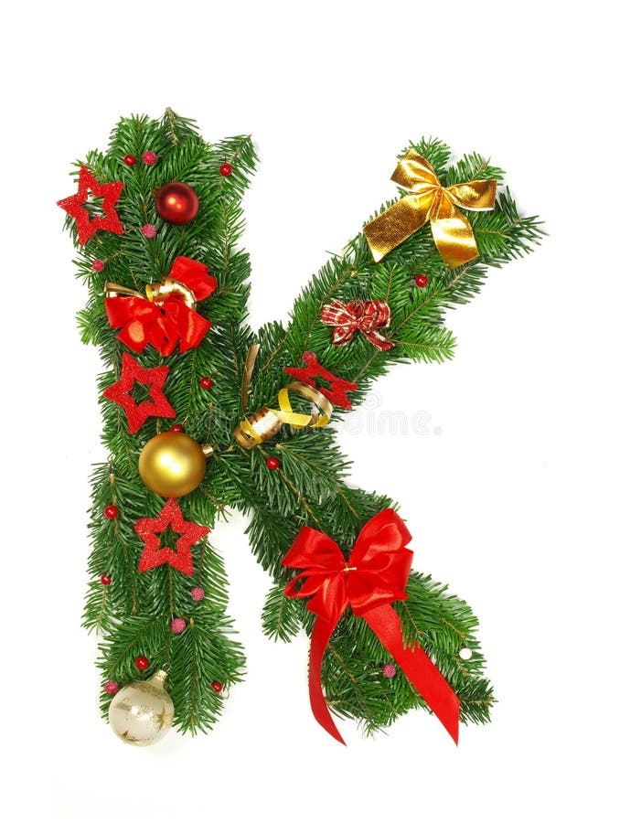 Christmas Alphabet Letter K royalty free stock image