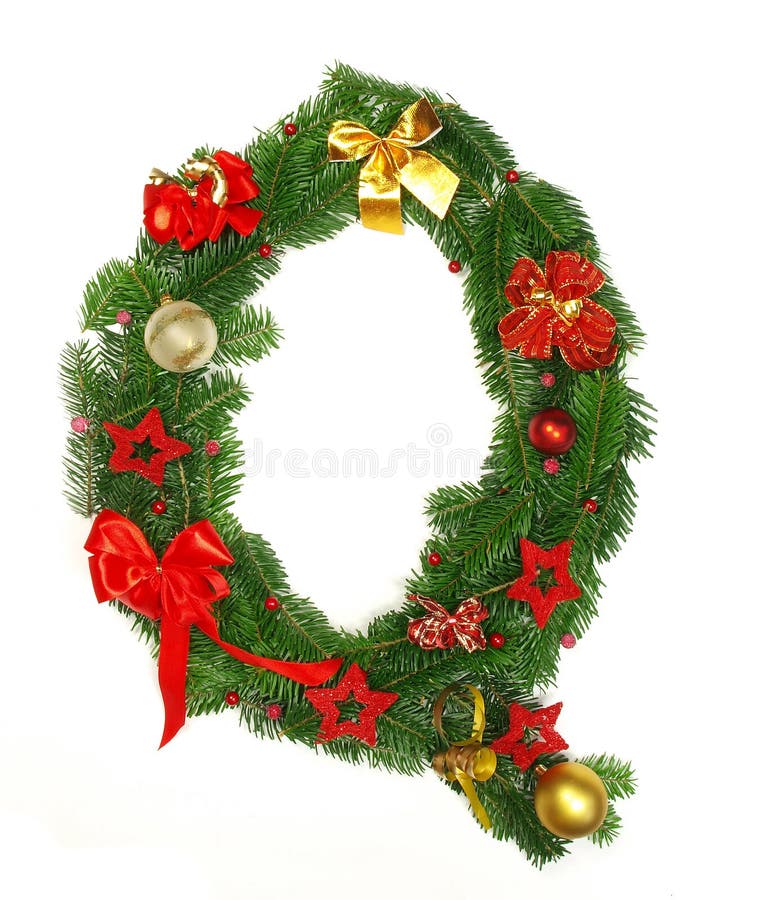 Christmas Alphabet Letter Q stock image