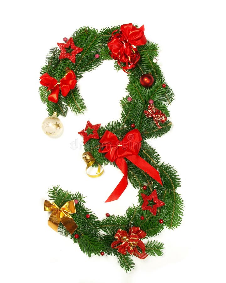 Christmas Alphabet Number 3 royalty free stock photography
