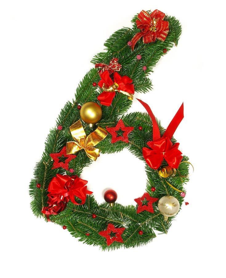 Christmas Alphabet Number 6 royalty free stock photography