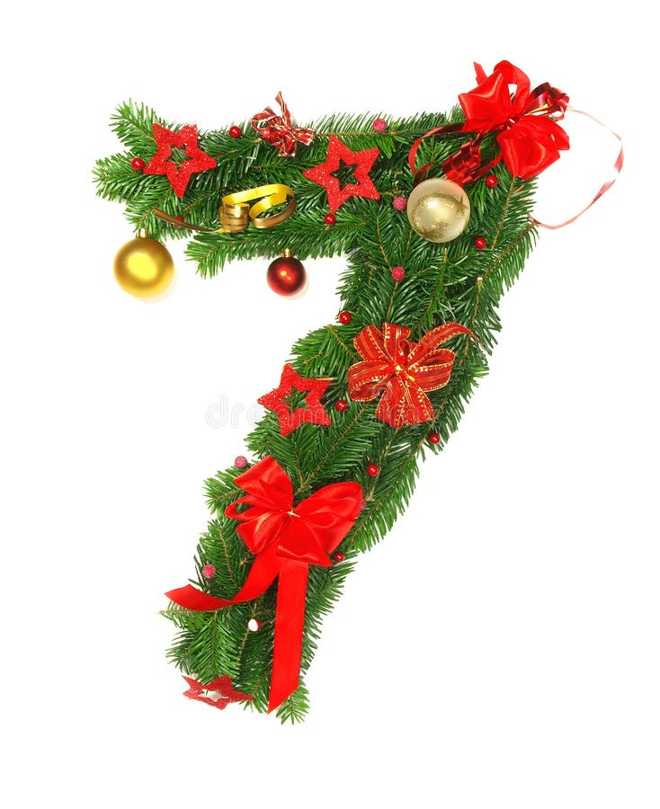 Christmas Alphabet Number 7 royalty free stock photos