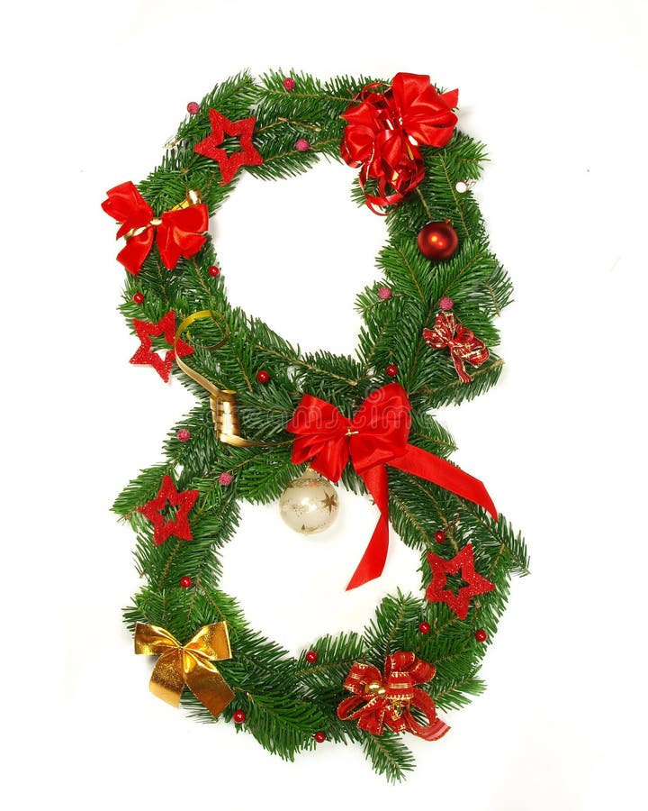 Christmas Alphabet Number 8 stock photo