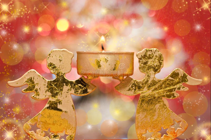 Christmas angels candle stock image. Image of lights 21414965