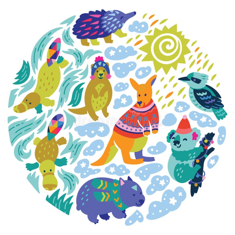 Australian Animals Frame Stock Illustrations – 90 Australian Animals