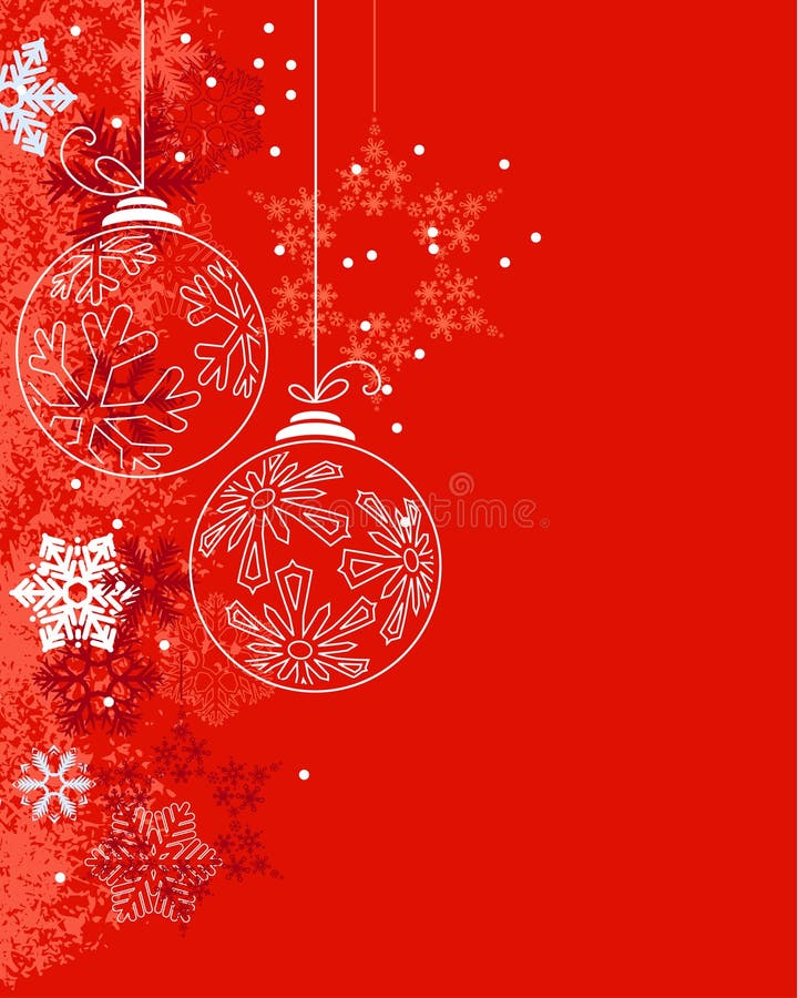 Christmas background with balls and snowflakes
