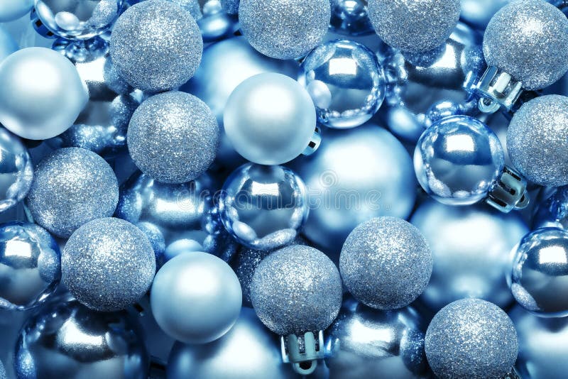 Blue christmas balls background