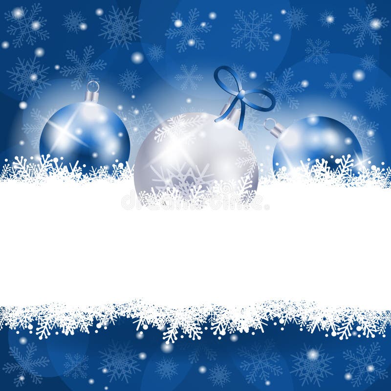Christmas background in blue with copy space vector illustration