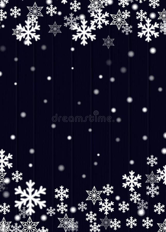 Christmas background, blue wooden plank board with blurred white snowflakes stars and snow balls, vector eps10 royalty free illustration Christmas background, blue wooden plank board with blurred white snowflakes stars and snow balls, vector eps10 royalty free illustration