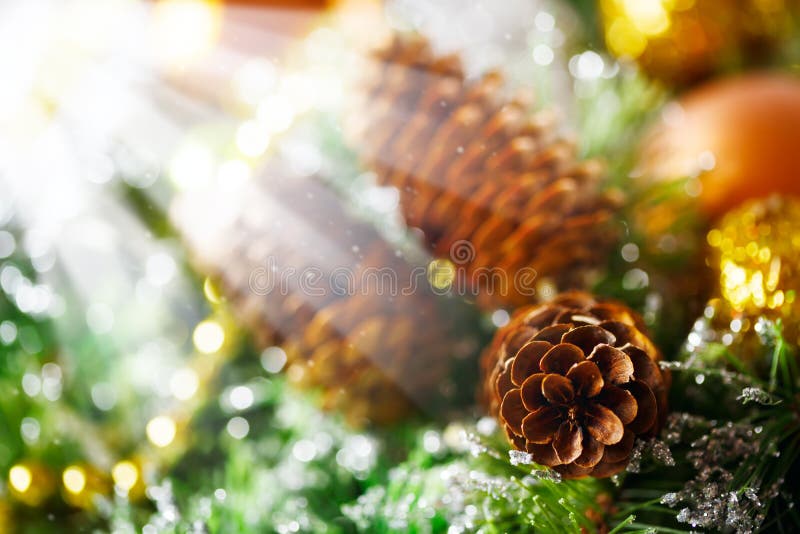 Christmas background with bright decoration