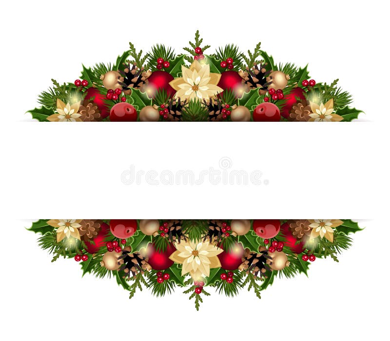 Christmas Garland of Poinsettia Stock Vector - Illustration of ...