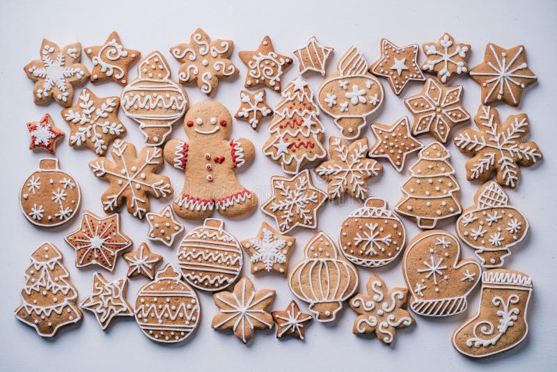 Christmas Background, Gingerbread Cookies Texture Stock Photo - Image ...