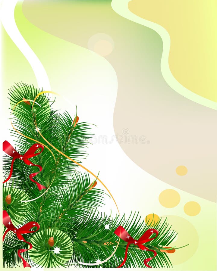 Christmas background with green branches