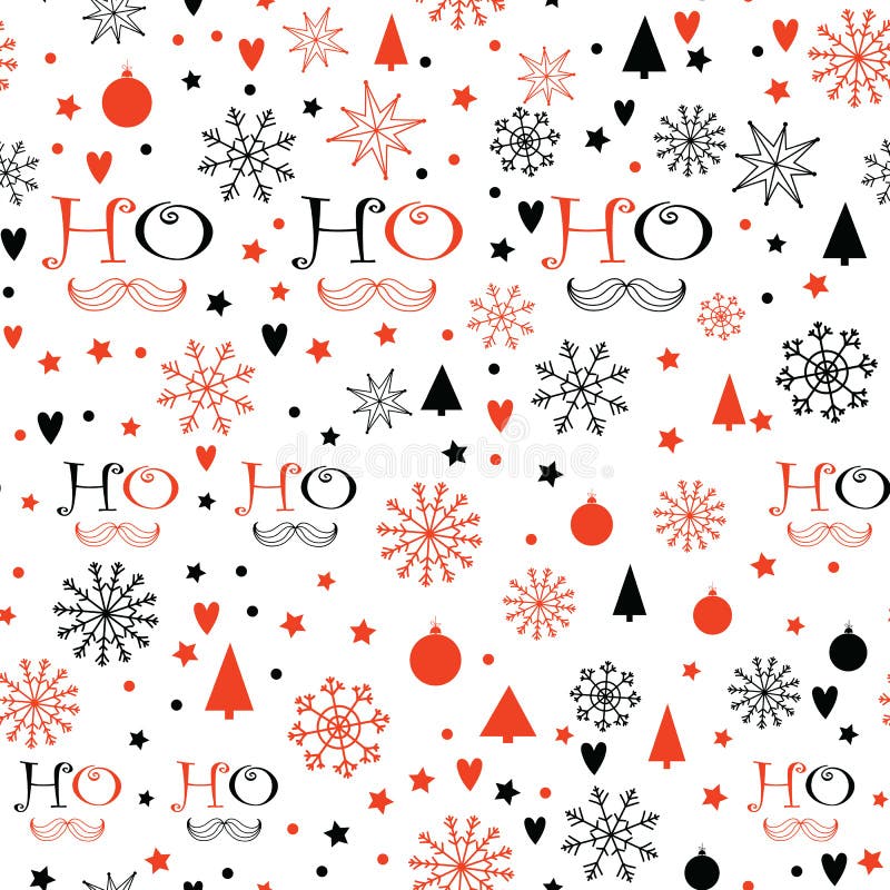 Christmas Background With Ho Ho Ho Lettering Stock Vector ...