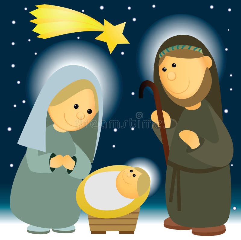 Christmas background with Holy Family. Christmas background with Holy Family