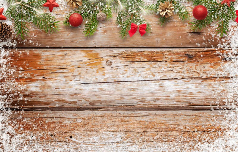 Christmas background image. wooden table with free space for text stock images