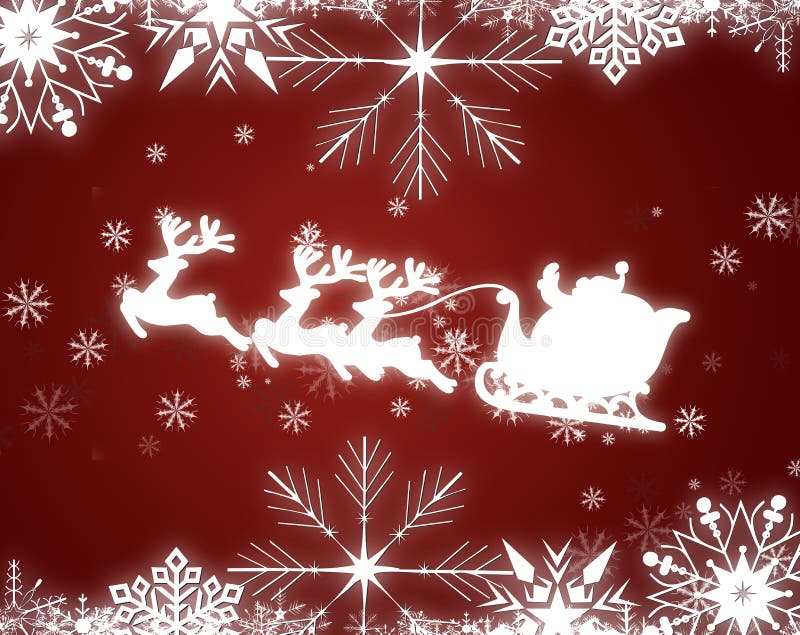 Christmas background with Santa sleigh, illustrati