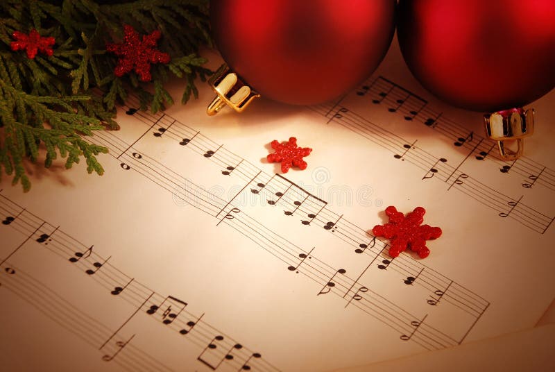 Christmas background with sheet music