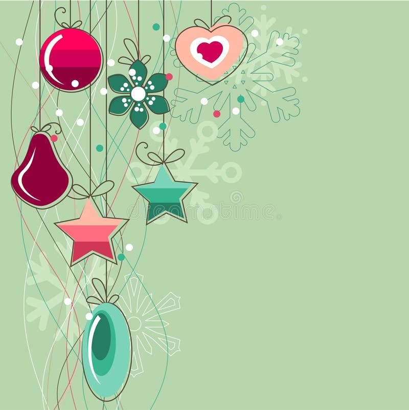 Christmas background with stylized contour balls