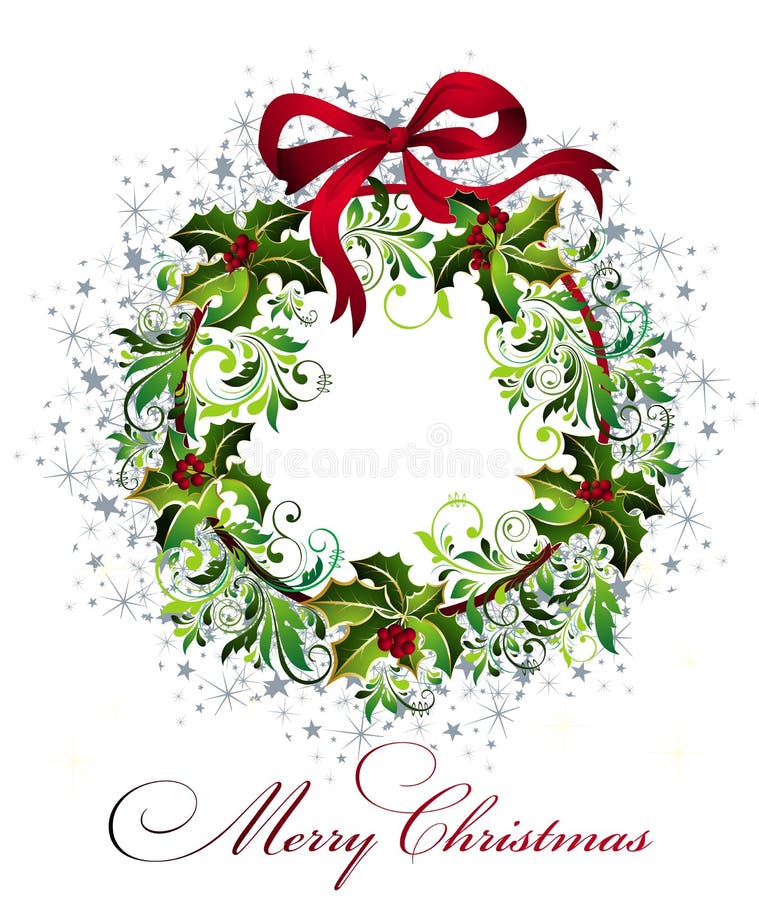 Christmas background with wreath