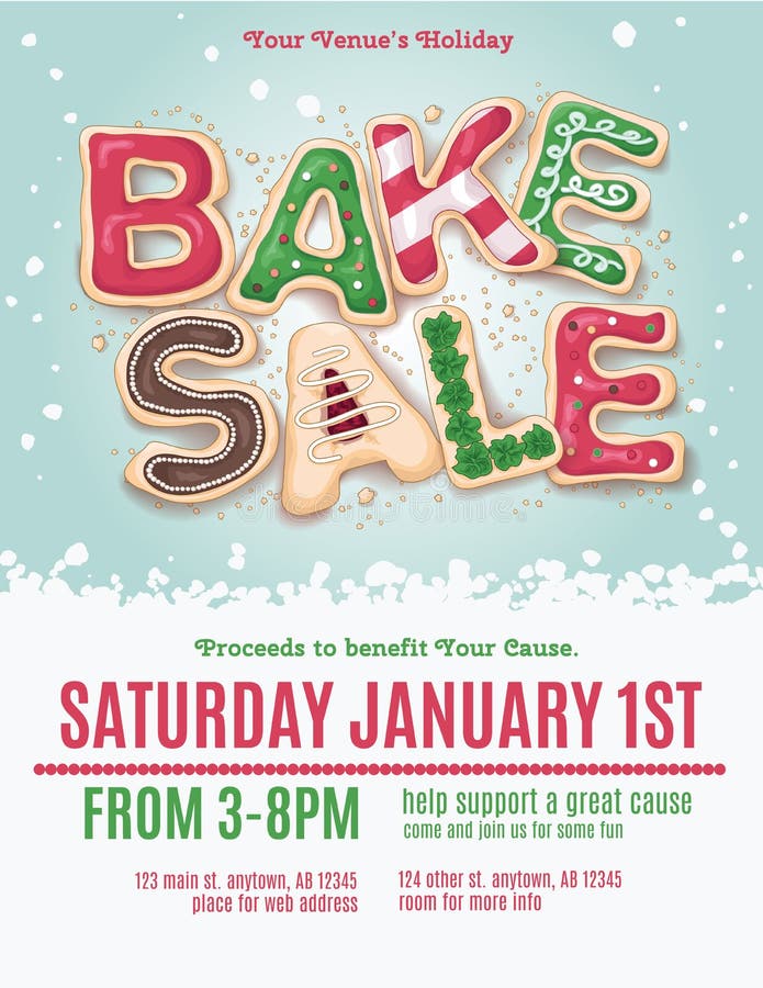 Christmas Bake Sale Flyer stock vector. Illustration of bake - 62256804