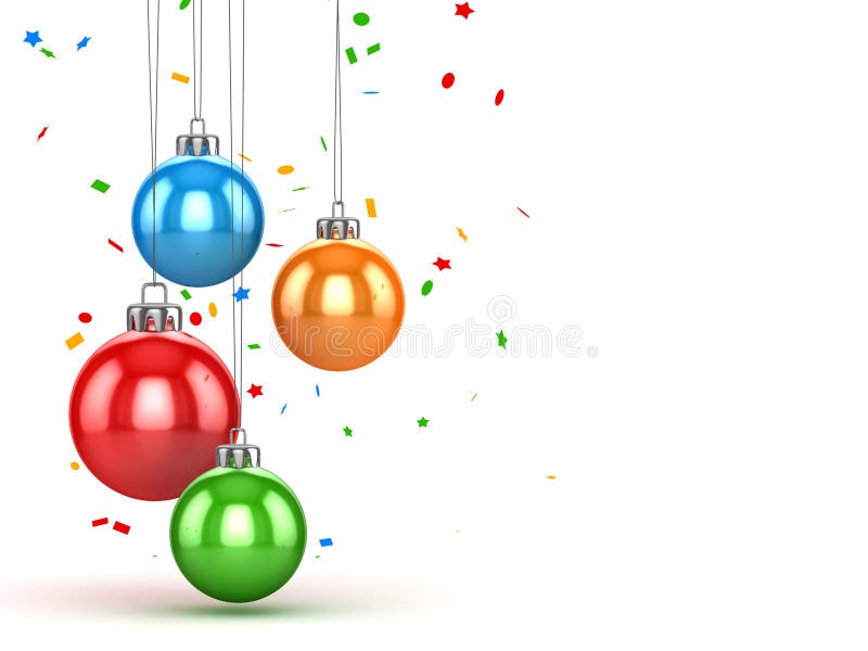 Christmas Ball with Confetti Stock Illustration Illustration of