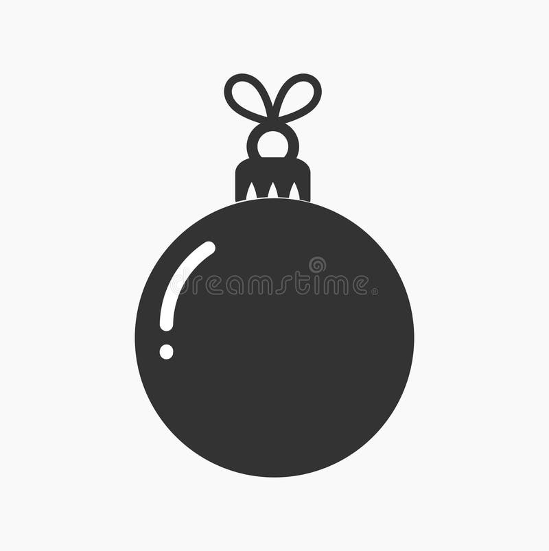 Christmas ball ornament black icon isolated