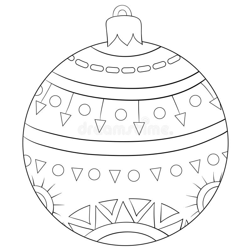 adult coloring bookpage a christmas ball with ornaments