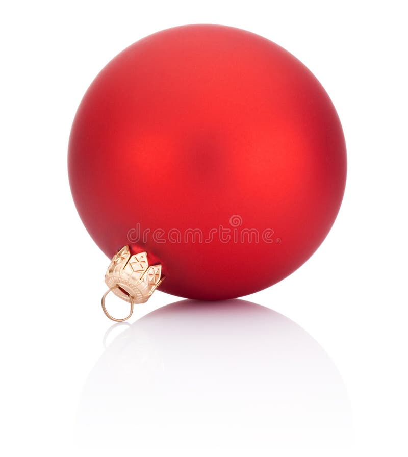 Christmas ball red decoration Isolated on white background